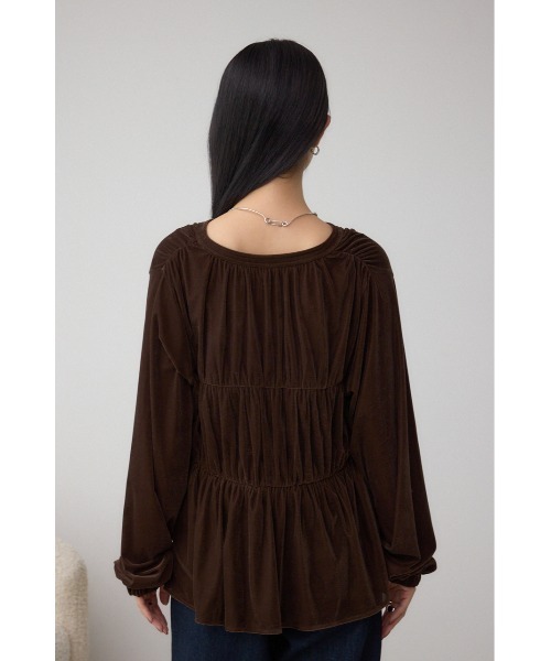 AZUL by moussy(アズールバイマウジー)の「ベロアリボンブラウス(シャツ/ブラウス・レディース・ブラック/ブラウン・FREE)」の20枚目の写真