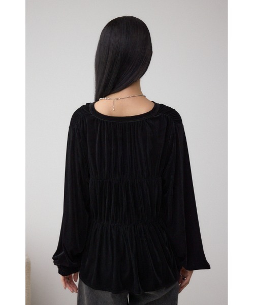 AZUL by moussy(アズールバイマウジー)の「ベロアリボンブラウス(シャツ/ブラウス・レディース・ブラック/ブラウン・FREE)」の9枚目の写真