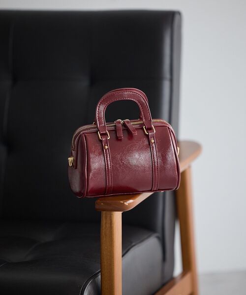 earth music&ecology（アースミュージックアンドエコロジー）の「ミニボストンバッグ（ハンドバッグ・レディース・レッド/ダークブラウン/ブラック・FREE）」の4枚目の写真