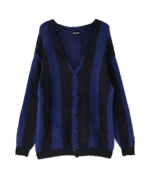 DANKE SCHON（ダンケシェーン）の「【WEB&DEPOT限定】DankeSchon/ダンケシェーン/SHAGGY STRIPE CARDIGAN（カーディガン/ボレロ・メンズ・モスグリーン/ブラック・L/XL/M）」の5枚目の写真