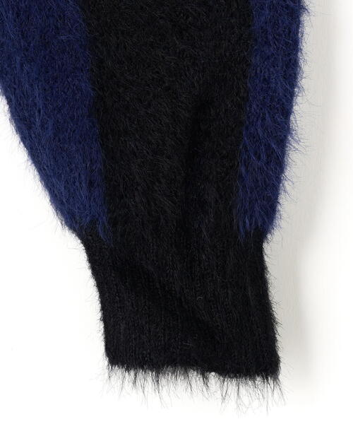 DANKE SCHON（ダンケシェーン）の「【WEB&DEPOT限定】DankeSchon/ダンケシェーン/SHAGGY STRIPE CARDIGAN（カーディガン/ボレロ・メンズ・モスグリーン/ブラック・L/XL/M）」の8枚目の写真