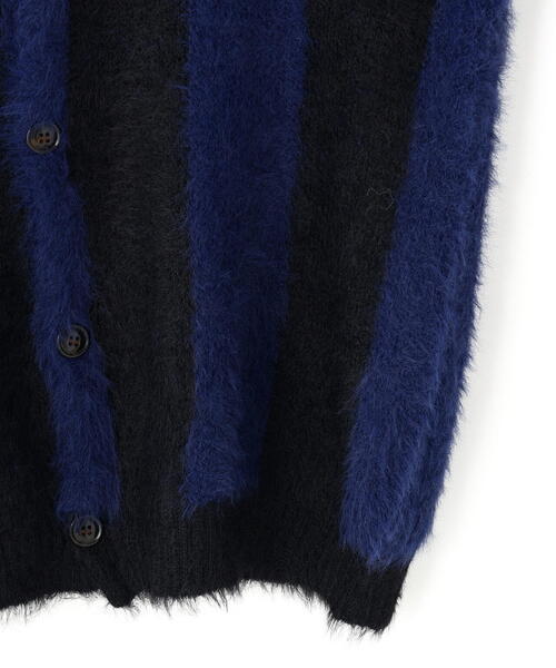 DANKE SCHON（ダンケシェーン）の「【WEB&DEPOT限定】DankeSchon/ダンケシェーン/SHAGGY STRIPE CARDIGAN（カーディガン/ボレロ・メンズ・モスグリーン/ブラック・L/XL/M）」の9枚目の写真