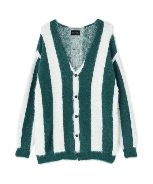 DANKE SCHON（ダンケシェーン）の「【WEB&DEPOT限定】DankeSchon/ダンケシェーン/SHAGGY STRIPE CARDIGAN（カーディガン/ボレロ・メンズ・モスグリーン/ブラック・L/XL/M）」の13枚目の写真