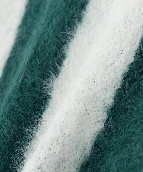 DANKE SCHON（ダンケシェーン）の「【WEB&DEPOT限定】DankeSchon/ダンケシェーン/SHAGGY STRIPE CARDIGAN（カーディガン/ボレロ・メンズ・モスグリーン/ブラック・L/XL/M）」の14枚目の写真