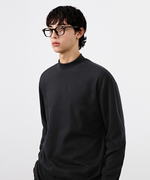DIMITRI BLACK(ディミトリブラック)の「コンフォートハーフモックネックニットTシャツ_ブラック(ニット/セーター・レディース・その他・X-LARGE/MEDIUM/LARGE)」の3枚目の写真
