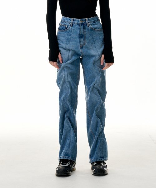 MUCENT(ムセント)の「WAVE DENIM(デニムパンツ・レディース・スカイブルー・FREE)」の1枚目の写真