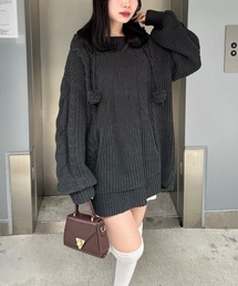 continuer de NICE CLAUP | モールケーブルフーディーミニワンピース(ワンピース)