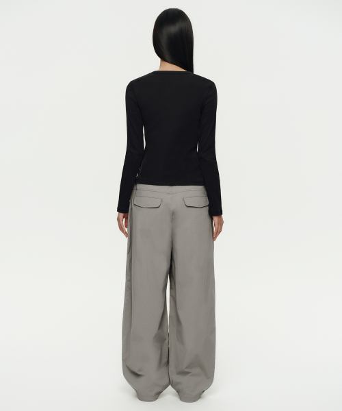 MUSINSA STANDARD WOMAN（ムシンサスタンダードウーマン）の「ウィメンズパラシュートパンツ[ライトグレー]（スウェットパンツ・レディース・その他・30/24/26/28/22）」の3枚目の写真