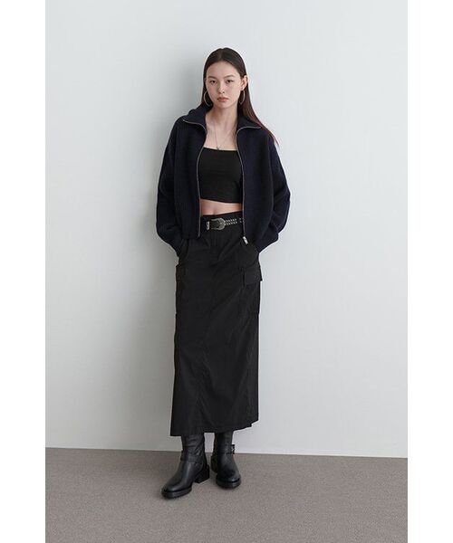 MUSINSA STANDARD WOMAN（ムシンサスタンダードウーマン）の「レディースラムウールリブニットジップアップ[ネイビー]（カーディガン/ボレロ・レディース・その他・SMALL/MEDIUM/LARGE）」の10枚目の写真