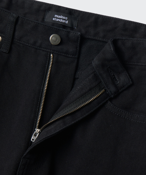 MUSINSA STANDARD（ムシンサスタンダード）の「裏起毛ビッグワイドデニムパンツ[ブラック]（デニムパンツ・メンズ・その他・40/38/42/36/34/32/30/31/33/27/28/29）」の3枚目の写真