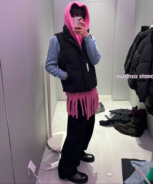 MUSINSA STANDARD（ムシンサスタンダード）の「裏起毛ビッグワイドデニムパンツ[ブラック]（デニムパンツ・メンズ・その他・40/38/42/36/34/32/30/31/33/27/28/29）」の6枚目の写真
