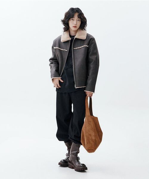 MUSINSA STANDARD（ムシンサスタンダード）の「裏起毛ビッグワイドデニムパンツ[ブラック]（デニムパンツ・メンズ・その他・40/38/42/36/34/32/30/31/33/27/28/29）」の7枚目の写真