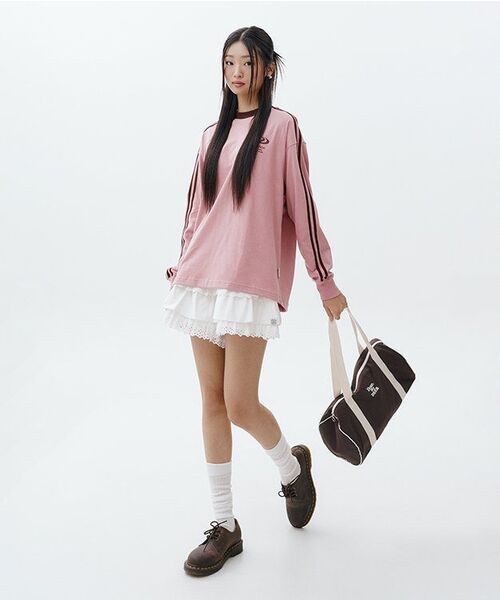 URBANDTYPE(アーバンディタイプ)の「フットボールジャージロングスリーブ_ピンク(Tシャツ/カットソー・レディース・その他・MEDIUM/LARGE/SMALL)」の11枚目の写真