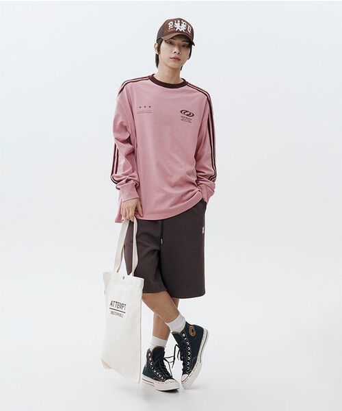 URBANDTYPE(アーバンディタイプ)の「フットボールジャージロングスリーブ_ピンク(Tシャツ/カットソー・レディース・その他・MEDIUM/LARGE/SMALL)」の7枚目の写真