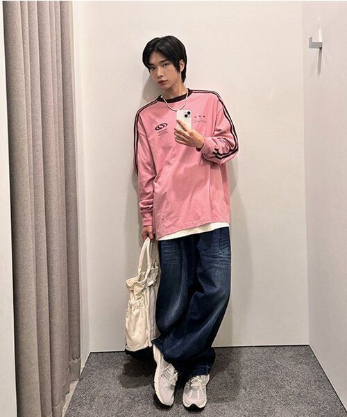 URBANDTYPE(アーバンディタイプ)の「フットボールジャージロングスリーブ_ピンク(Tシャツ/カットソー・レディース・その他・MEDIUM/LARGE/SMALL)」の12枚目の写真