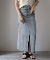セール】Asymmetry Denim Skirt/アシンメトリーデニムスカート（デニム
