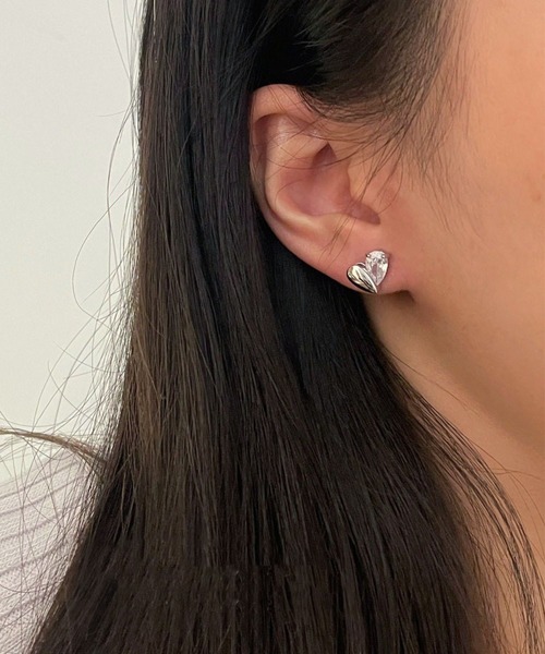 セール】YU-KA:ハートビジュースタッドピアス Heart bijou stud pierce