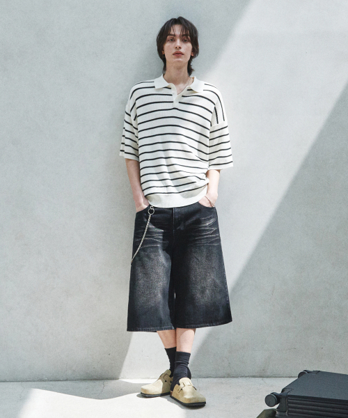 GLW(ジーエルダブリュ)の「デニムバミューダパンツブラック(その他パンツ・レディース・その他・SMALL/MEDIUM/LARGE)」の5枚目の写真