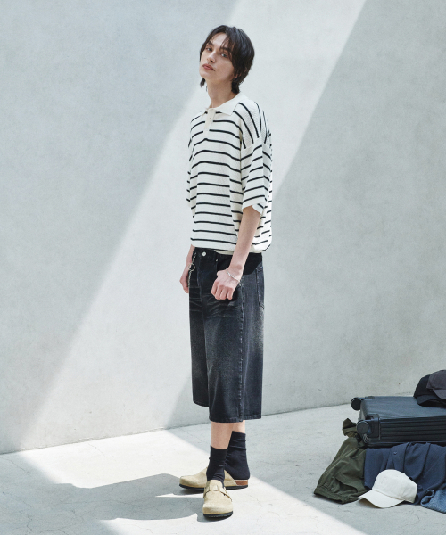 GLW(ジーエルダブリュ)の「デニムバミューダパンツブラック(その他パンツ・レディース・その他・SMALL/MEDIUM/LARGE)」の6枚目の写真