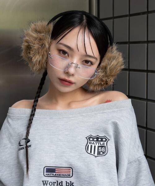 WEGO（ウィゴー）の「WEGO/ボリュームMIXファーイヤーマフ（イヤーマフ・レディース・ホワイト/ブラウン/グレー・FREE）」の6枚目の写真