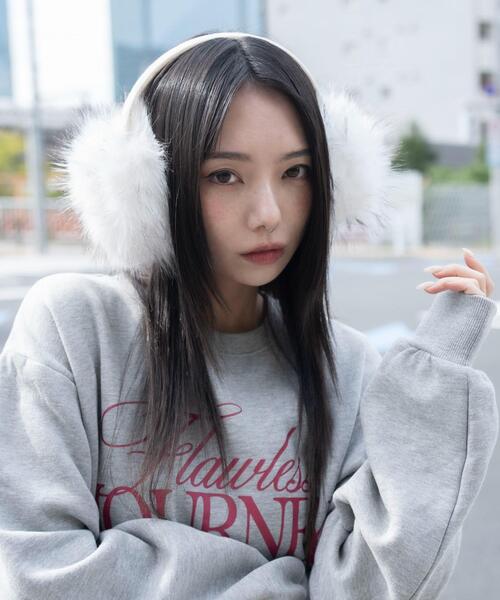 WEGO（ウィゴー）の「WEGO/ボリュームMIXファーイヤーマフ（イヤーマフ・レディース・ホワイト/ブラウン/グレー・FREE）」の9枚目の写真