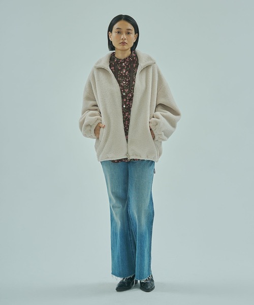 ROSE BUD（ローズバッド）の「ZIP-UP BOA JACKET（その他アウター・レディース・グレー/オフホワイト・ONE SIZE）」の6枚目の写真