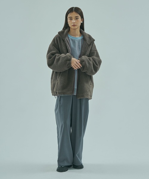 ROSE BUD（ローズバッド）の「ZIP-UP BOA JACKET（その他アウター・レディース・グレー/オフホワイト・ONE SIZE）」の14枚目の写真