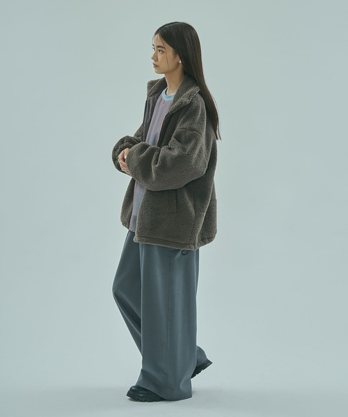 ROSE BUD（ローズバッド）の「ZIP-UP BOA JACKET（その他アウター・レディース・グレー/オフホワイト・ONE SIZE）」の15枚目の写真