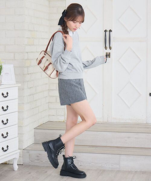 ems excite（エムズエキサイト）の「ケーブルニットSPT（その他パンツ・レディース・ナチュラル/チャコールグレー・FREE）」の12枚目の写真