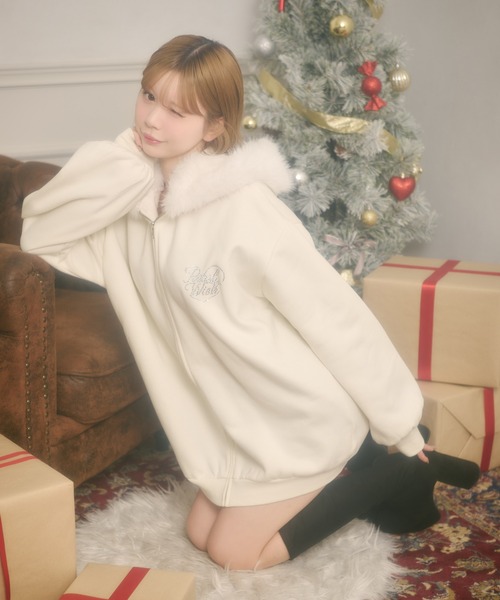 apres jour（アプレジュール）の「オーバーサイズファーパーカー（パーカー・レディース・ピンク/ブラック/杢グレー/オフホワイト・フリー/X-LARGE）」の20枚目の写真