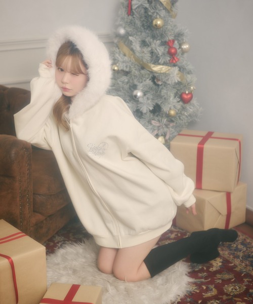 apres jour（アプレジュール）の「オーバーサイズファーパーカー（パーカー・レディース・ピンク/ブラック/杢グレー/オフホワイト・フリー/X-LARGE）」の21枚目の写真