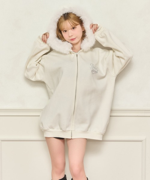 apres jour（アプレジュール）の「オーバーサイズファーパーカー（パーカー・レディース・ピンク/ブラック/杢グレー/オフホワイト・フリー/X-LARGE）」の8枚目の写真