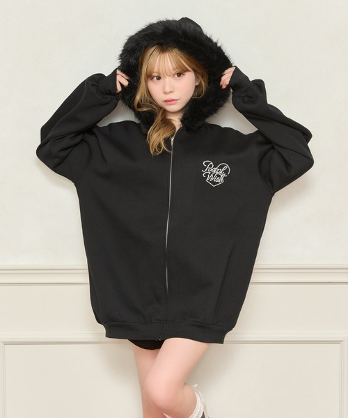 apres jour（アプレジュール）の「オーバーサイズファーパーカー（パーカー・レディース・ピンク/ブラック/杢グレー/オフホワイト・フリー/X-LARGE）」の13枚目の写真