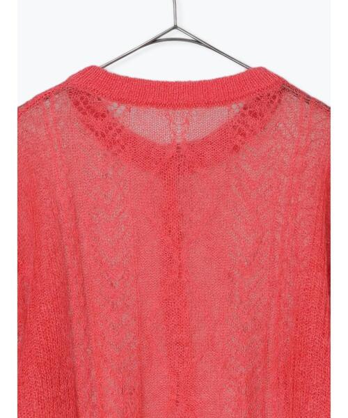 TSUHARU by Samansa Mos2（ツハルバイサマンサモスモス）の「モヘヤ混ケーブル柄シアーニットカーディガン（カーディガン/ボレロ・レディース・オフホワイト/ミント/ピンク・F）」の9枚目の写真