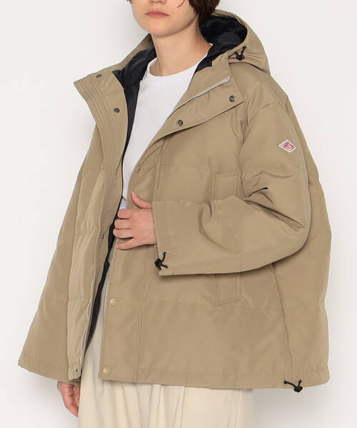 DANTON フード付きダウンジャケット サイズ36 ベージュ Danton（ダントン） ダウンジャケット 36 ベージュ レディース