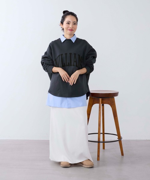 MICA&DEAL（マイカ＆ディール）の「"WILLIAMS"ロゴ裏起毛スウェット（スウェット・レディース・チャコールグレー/ライトグレー/グレイッシュベージュ・FREE）」の16枚目の写真