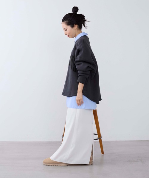 MICA&DEAL（マイカ＆ディール）の「"WILLIAMS"ロゴ裏起毛スウェット（スウェット・レディース・チャコールグレー/ライトグレー/グレイッシュベージュ・FREE）」の15枚目の写真