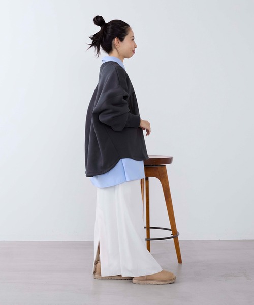 MICA&DEAL（マイカ＆ディール）の「"WILLIAMS"ロゴ裏起毛スウェット（スウェット・レディース・チャコールグレー/ライトグレー/グレイッシュベージュ・FREE）」の13枚目の写真