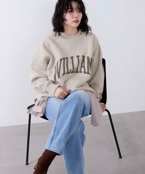 MICA&DEAL（マイカ＆ディール）の「"WILLIAMS"ロゴ裏起毛スウェット（スウェット・レディース・チャコールグレー/ライトグレー/グレイッシュベージュ・FREE）」の11枚目の写真