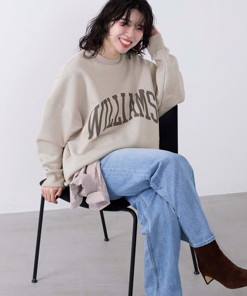 MICA&DEAL（マイカ＆ディール）の「"WILLIAMS"ロゴ裏起毛スウェット（スウェット・レディース・チャコールグレー/ライトグレー/グレイッシュベージュ・FREE）」の10枚目の写真