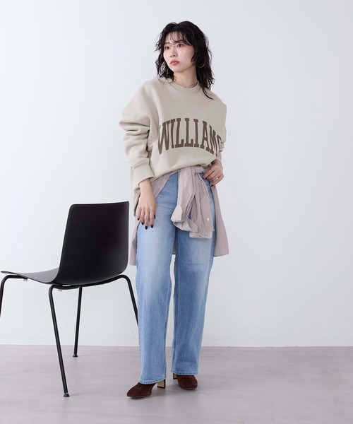 MICA&DEAL（マイカ＆ディール）の「"WILLIAMS"ロゴ裏起毛スウェット（スウェット・レディース・チャコールグレー/ライトグレー/グレイッシュベージュ・FREE）」の7枚目の写真