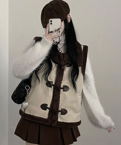 セール】裏ファー トグルボタン ベスト（ベスト）｜VIVID LADY