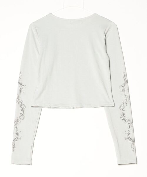 NOVESSEL（ノベセル）の「『NOVESSEL/ノベセル』サムホールクロップドロンTEE【Y】【CN】（Tシャツ/カットソー・レディース・グレー・S/M）」の3枚目の写真