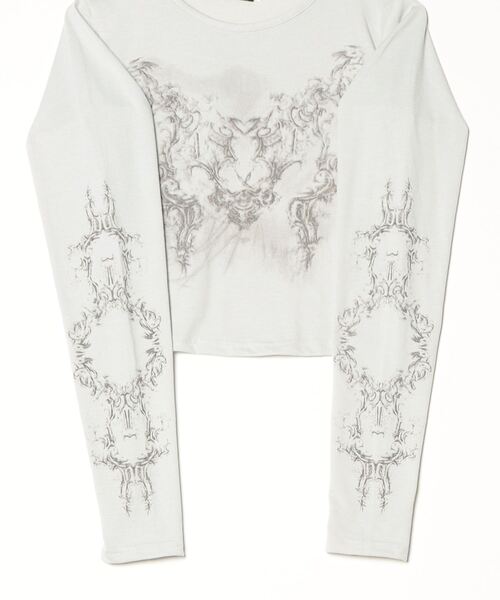 NOVESSEL（ノベセル）の「『NOVESSEL/ノベセル』サムホールクロップドロンTEE【Y】【CN】（Tシャツ/カットソー・レディース・グレー・S/M）」の4枚目の写真