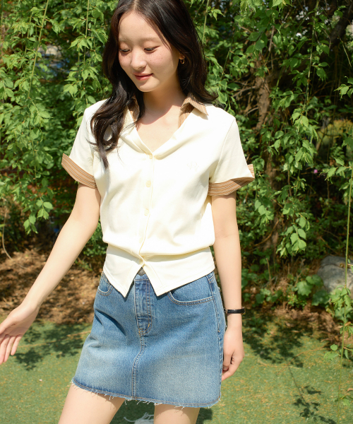 SALON DE YOHN(サロンドヨーン)の「Classic Denim Mini Skirt_ Blue(スカート・レディース・その他・SMALL/MEDIUM/LARGE)」の3枚目の写真