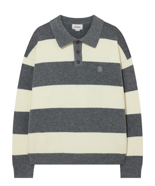 COVERNAT(カバーナット)の「ストライプカラー ニット グレー(ポロシャツ・メンズ・その他・X-LARGE/XX-LARGE/X-SMALL/MEDIUM/SMALL/LARGE)」の2枚目の写真