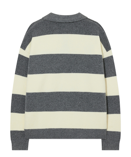 COVERNAT(カバーナット)の「ストライプカラー ニット グレー(ポロシャツ・メンズ・その他・X-LARGE/XX-LARGE/X-SMALL/MEDIUM/SMALL/LARGE)」の3枚目の写真