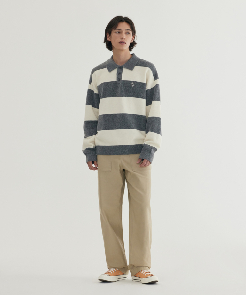 COVERNAT(カバーナット)の「ストライプカラー ニット グレー(ポロシャツ・メンズ・その他・X-LARGE/XX-LARGE/X-SMALL/MEDIUM/SMALL/LARGE)」の4枚目の写真