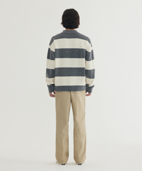 COVERNAT(カバーナット)の「ストライプカラー ニット グレー(ポロシャツ・メンズ・その他・X-LARGE/XX-LARGE/X-SMALL/MEDIUM/SMALL/LARGE)」の6枚目の写真