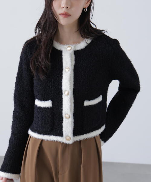 FREE'S MART（フリーズマート）の「◇金ボタンバイカラーニット